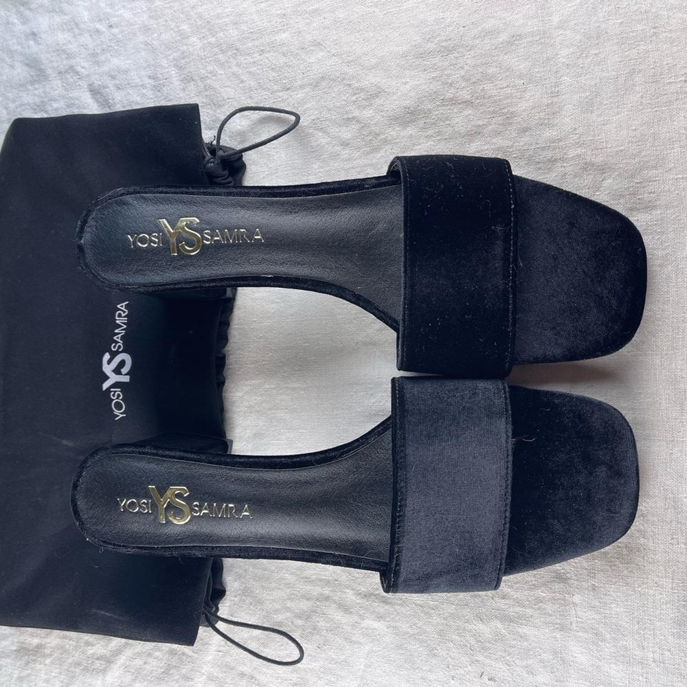 Yosi Samra Velvet Black Women's Sandals